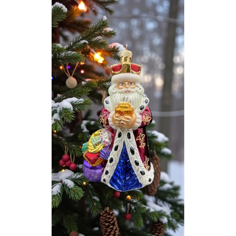 Christopher Radko King Of Joy Santa Glass Ornament Westminster Santa Grande SZ L